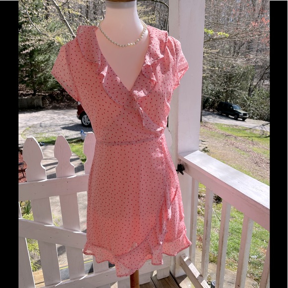 Gianni Bini Dresses & Skirts - GB Gianni Bini Pink Polka Dot Dress S FREE SHIP